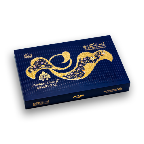 گز لقمه زعفرانی ۴۰ درصد انگبین و ۳۲ درصد مغز پسته عصاری ۳۰۰ گرم